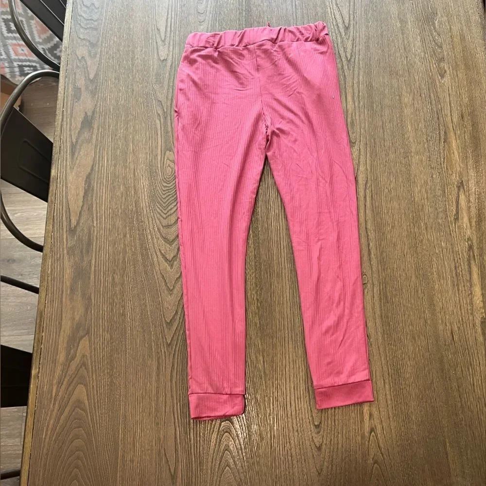 NWOT Sophia and Lilly Ribbed Comfy Pink Joggers Size 10/12